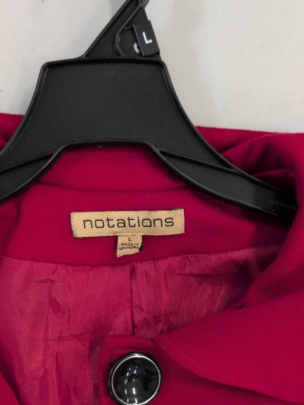 Notations Girls' Raspberry Button-Front Pea Coat - Picture 2 of 4